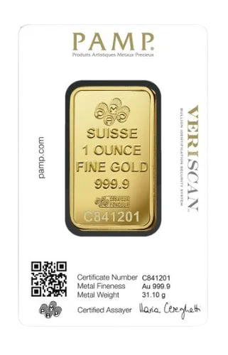 1 oz Златно кюлче PAMP | Lady Fortuna