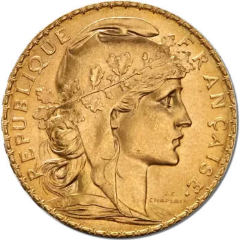 Златна монета 20 Френски франка Мариана